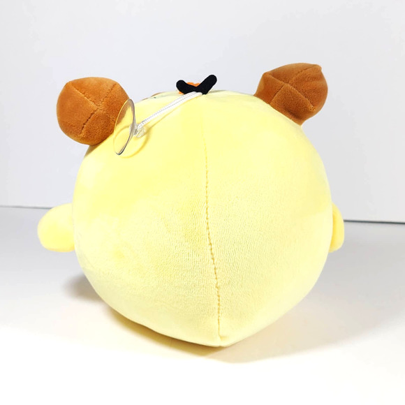 Rilakkuma Duck Outfit Round Yellow Brown Plush w/ Shiba Inu Bow Tie Plush SET - Picture 4 of 10